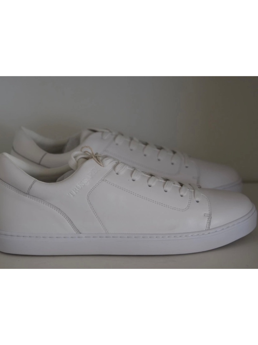 Trussardi Men Perlite Cupsole Sneakers Casual Low White Leather US 10 EU 43